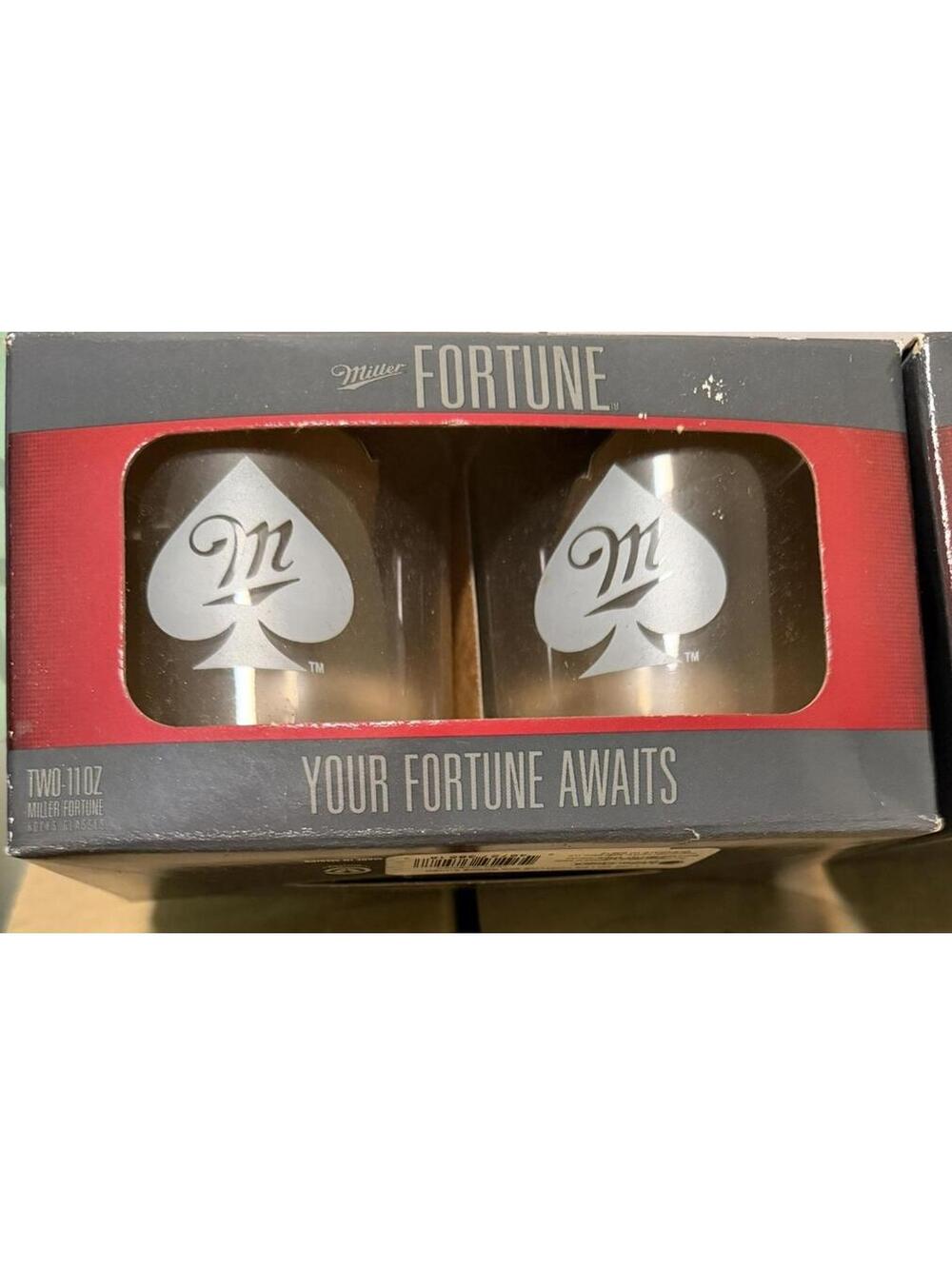 Miller Fortune Spirited Golden Lager 11 oz. Rocks Glasses Boxed Set Of 2